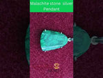 Load and play video in Gallery viewer, Silver Pendant of Natural Malachite Stone-1500
