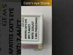 Load and play video in Gallery viewer, 7.44/CT Natural Apatite Cat's Eye with Govt. Lab certificate-1221