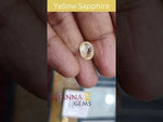 Load and play video in Gallery viewer, 4.51/CT Natural Yellow sapphire Stone with Govt Lab Certificate-(YELSA9W)