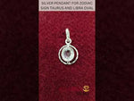 Load and play video in Gallery viewer, SILVER PENDANT FOR ZODIAC SIGN TAURUS AND LIBRA OVAL
