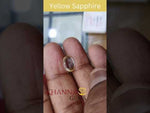 Load and play video in Gallery viewer, 3.43/CT Natural Yellow Sapphire with Govt Lab Certificate-(YELSA9W)