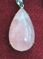 Load image into Gallery viewer, Silver Pendant of Natural Rose Quartz Stone-1800