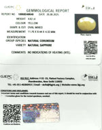 Load image into Gallery viewer, 4.62/CT Natural Yellow Sapphire With Govt Lab Certificate (1221)

