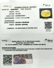 4.05/CT Natural Yellow Sapphire With Govt Lab Certificate (4551)