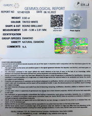 0.92/Cents Natural Diamond With Govt. Lab Certificate (120000)
