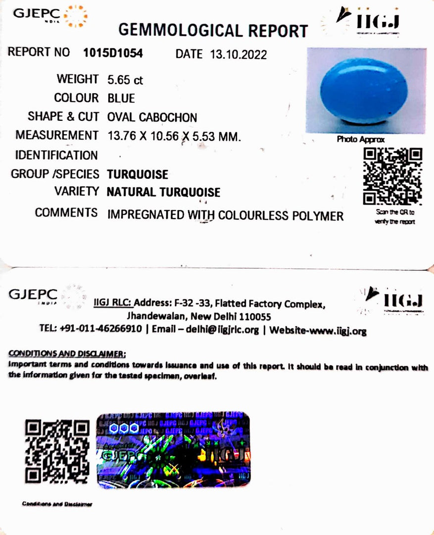 5.65 Carat Turquoise-(832)