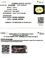 10.38/CT Natural Yellow Sapphire With Govt Lab Certificate (6771)