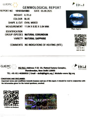 6.78/CT Natural Blue Sapphire with Govt Lab Certificate (110000)