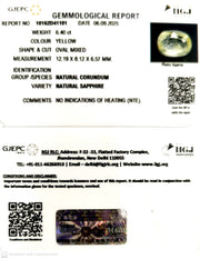 6.40/CT Natural Yellow Sapphire With Govt Lab Certificate (34410)