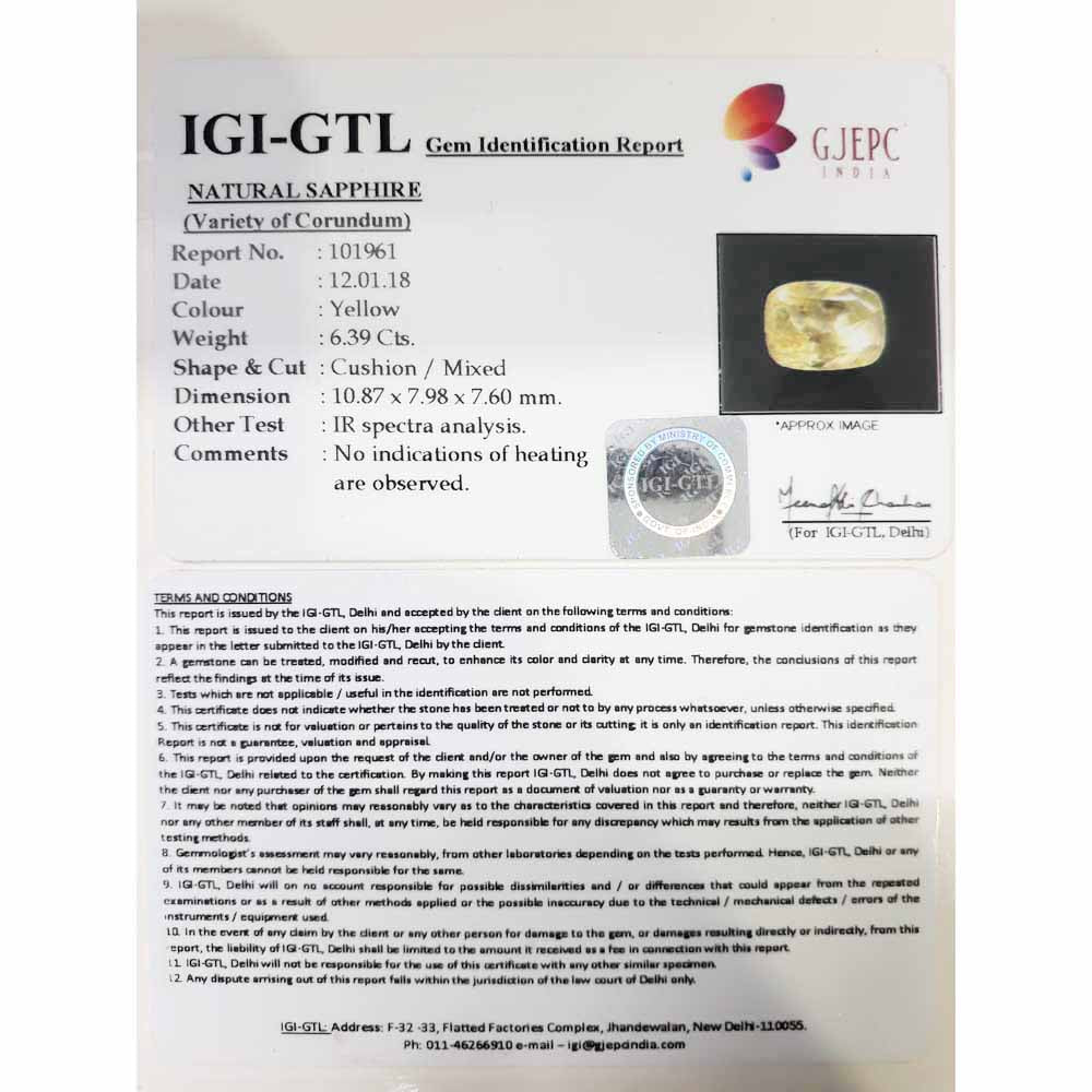 6.39/CT Pukhraj Stone with Govt Lab Certificate-45510