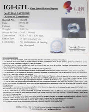 3.40/CT Natural Blue Sapphire with Govt Lab Certificate-BLUSA9U
