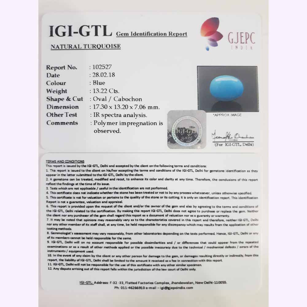 14.69 Ratti turquoise with Govt. Lab Certificate-(550)