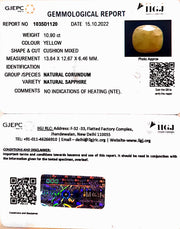 10.90/CT Natural Ceylonese Pukhraj Stone with Govt Lab Certificate-4551