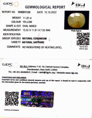 11.20/CT Natural Ceylonese Pukhraj Stone with Govt Lab Certificate-4551