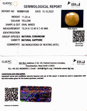 11.25/CT Natural Ceylonese Pukhraj Stone with Govt Lab Certificate-4551