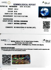 4.85/CT Natural Blue Sapphire with Govt Lab Certificate (16650)