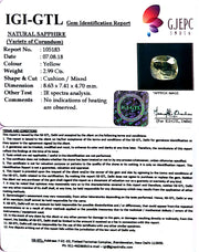 3.32 Ratti  yellow sapphire with Govt Lab Certificate-(YELSA9T)