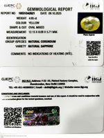 Load image into Gallery viewer, 4.95/CT Natural Yellow Sapphire With Govt Lab Certificate (23310)