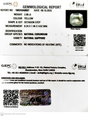 2.88/CT Natural Yellow Sapphire With Govt Lab Certificate (16650)