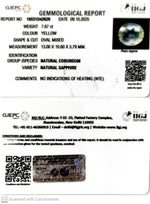 Load image into Gallery viewer, 7.67/CT Natural Yellow Sapphire With Govt Lab Certificate (12210)