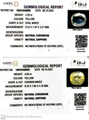 2.29/CT Natural Yellow Sapphire With Govt Lab Certificate (16650)