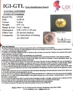 Load image into Gallery viewer, 4.97/CT Natural Yellow Sapphire With Govt Lab Certificate-(YELSA9W)

