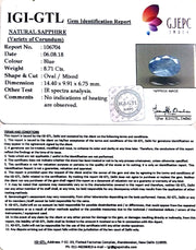 8.71/CT Natural Blue Sapphire with Govt Lab Certificate-BLUSA9U
