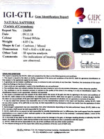 Load image into Gallery viewer, 4.48 Ratti Natural White Sapphire with Govt Lab Certificate - (6771)
