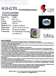 9.04/CT Natural White Sapphire with Govt Lab Certificate(6771)