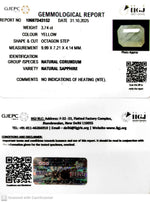 Load image into Gallery viewer, 3.74/CT Natural Yellow Sapphire With Govt Lab Certificate (6771)