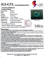 14.36 Ratti Natural ZAMBIAN Panna Stone With Govt. Lab Certificate  (3441)