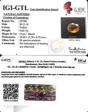 9.64/CT Natural Ceylonese Pukhraj with Govt Lab Certificate-6771