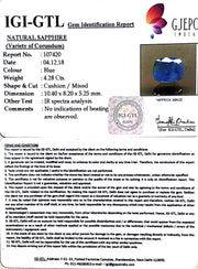 4.76 Ratti Natural Blue Sapphire with Govt Lab Certificate-(6771)