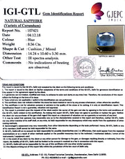 9.51 Ratti Natural Blue Sapphire with Govt Lab Certificate-(6771)