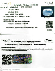 6.42/CT Natural Blue Sapphire with Govt Lab Certificate (8991)