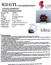 5.26 Ratti Natural Hessonite with Govt. Lab Certificate-(1221)