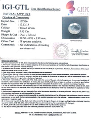 4.39 Ratti Natural White Sapphire with Govt Lab Certificate-(4551)