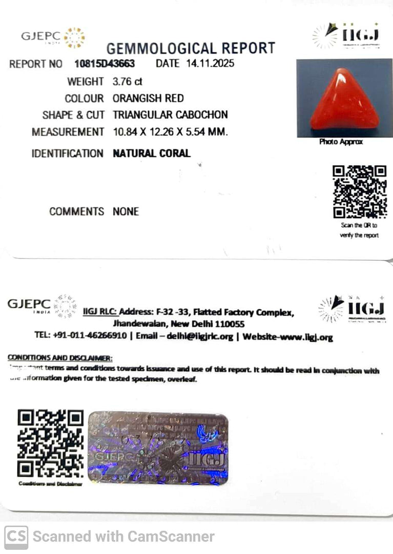 3.76/CT Natural Red Coral With Govt. Lab Certificate-10815D43663