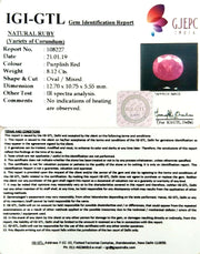 9.02 Ratti Natural New Burma Ruby with Govt Lab Certificate-(2331)