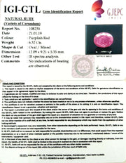 7.02 Ratti Natural New Burma Ruby with Govt Lab Certificate-(3441)