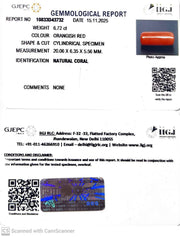 6.72/CT Natural Red Coral With Govt. Lab Certificate-10833D43732