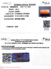 7.60/CT Natural Red Coral With Govt. Lab Certificate-10833D43733