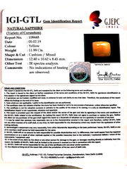 13.32 Ratti Natural Yellow Sapphire With Govt Lab Certificate-(1221)