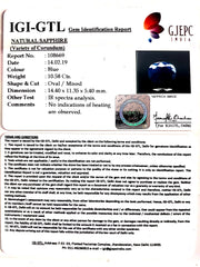 11.76 Ratti Natural Blue Sapphire With Govt Lab Certified-(2331)