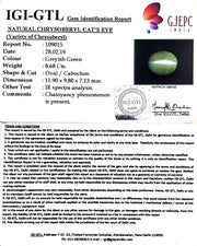 7.42 Ratti Natural Chrysoberyl Cat's Eye With Govt. Lab Certificate-(6771)