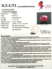 12.34 Ratti Natural Neo Burma Ruby with Govt. Lab Certificate-(3441)
