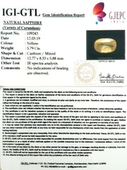 5.79/CT Natural Yellow Sapphire With Govt Lab Certificate-YELSA9U