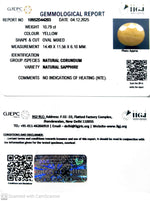 Load image into Gallery viewer, 10.79/CT Natural Yellow Sapphire With Govt Lab Certificate-10952D44203
