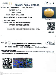 10.79/CT Natural Yellow Sapphire With Govt Lab Certificate-10952D44203