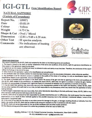 6.73/CT Natural Yellow Sapphire With Govt Lab Certificate-56610